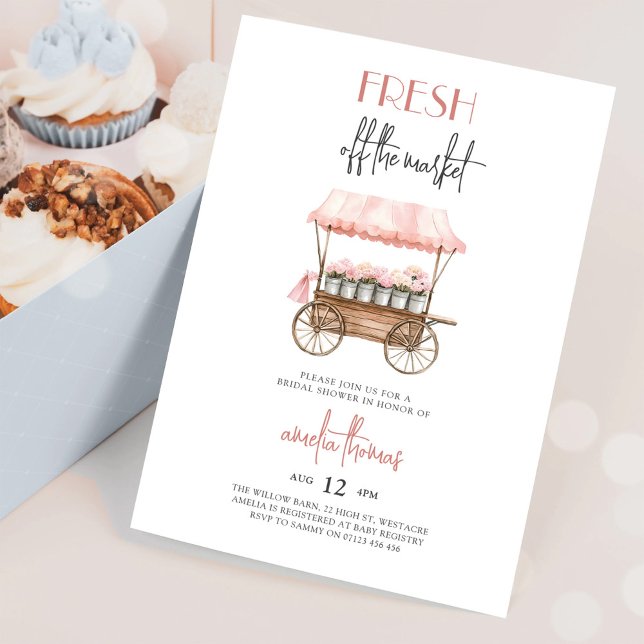 Invitation Marché des agriculteurs en rupture de stock rose F (Créateur téléchargé)