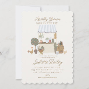 Invitation Marché des fermiers bleus Baby shower agricole Inv