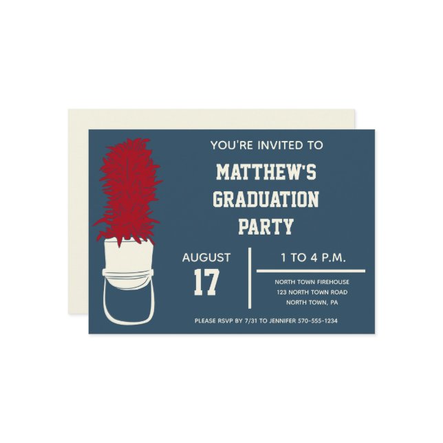 Invitation Marching Band Casquette avec Feathers Custom Party (Devant/Arrière en situation)