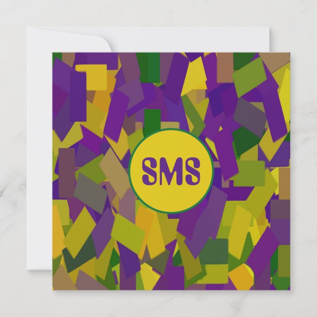 Invitation Mardi Gras Blocks (Devant)