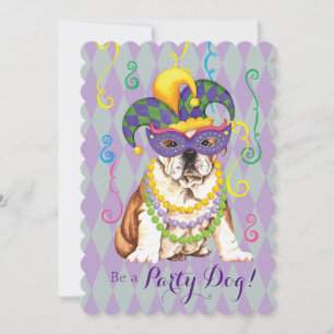 Invitation Mardi Gras Bulldog