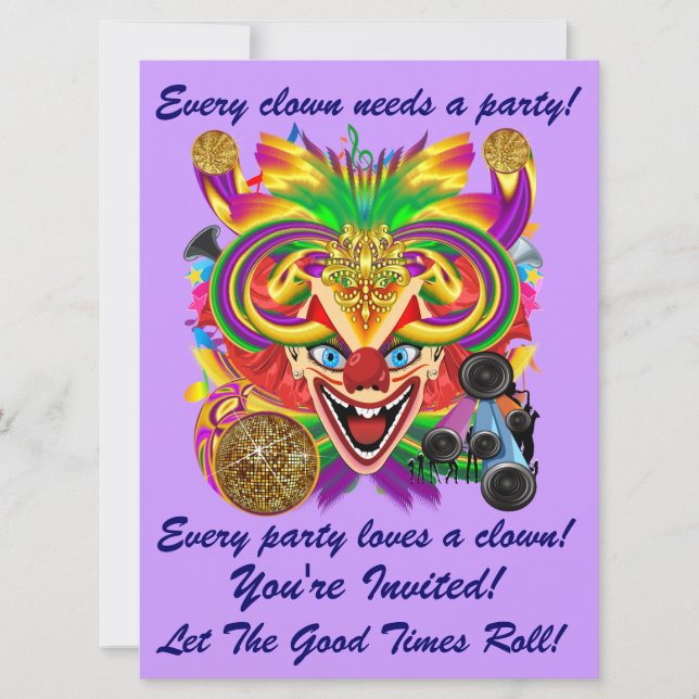 Invitation Mardi Gras Carnaval Evénement Veuillez Consulter L (Devant)