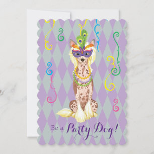 Invitation Mardi Gras Chinese Crested