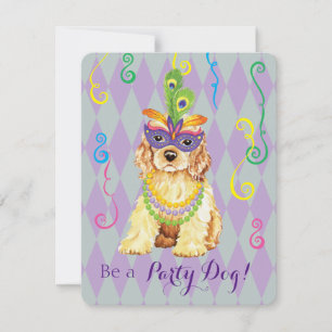 Invitation Mardi Gras Cocker Spaniel