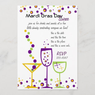 Invitation Mardi Gras Cocktails