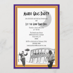 Invitation Mardi gras de jazz de la Nouvelle-Orléans