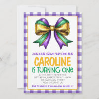 Mardi Gras Krewe Coquette Bow Premier anniversaire