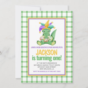Invitation Mardi Gras Krewe Gator King Cake Premier anniversa