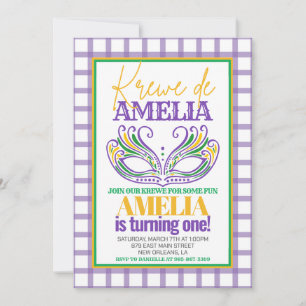 Invitation Mardi Gras Krewe Premier anniversaire N'IMPORTE QU