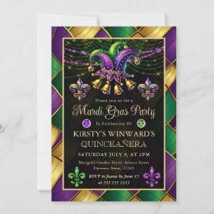 Invitation Mardi Gras Mascarade Quinceanera