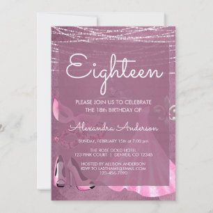 Invitation Mardi Gras Masque Purple Masquerade Anniversaire