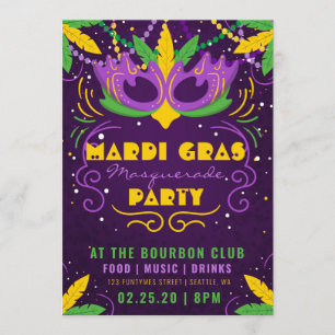 Invitation Mardi Gras Masquerade