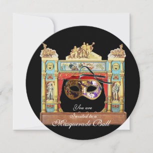 INVITATION MARDI GRAS MASQUERADE BALL MASKS STATION DE THÉÂTR