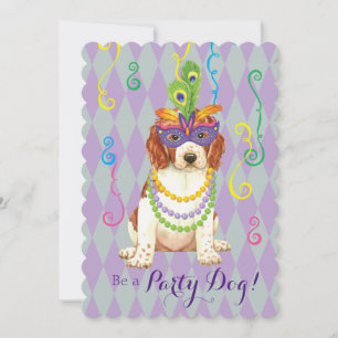 Invitation Mardi Gras Welsh Springer Spaniel