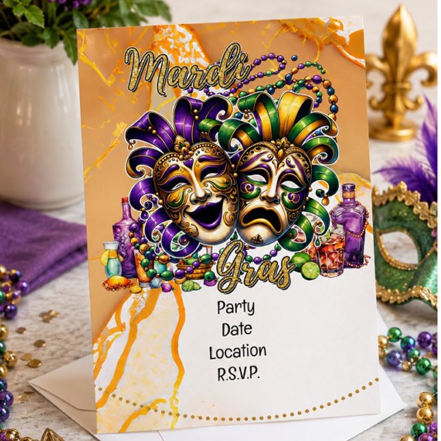 Invitation Mardigras (Créateur téléchargé)