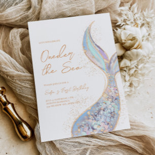 Invitation Marée de sirène à l'aube de l'anniversaire de la m