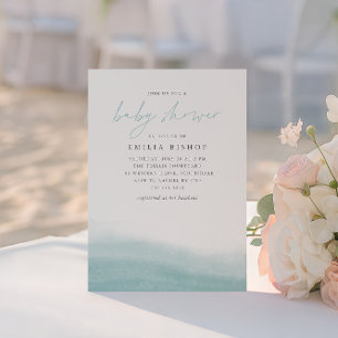 Invitation Marées maritimes Baby shower d'aquarelle côtière