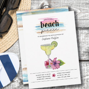 Invitation Margarita au coucher du soleil pour anniversaire a