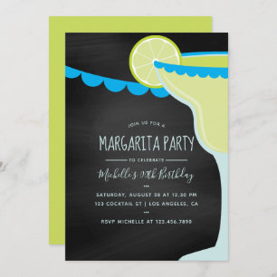 Invitation Margarita Birthday Cocktail Party Chalkboard