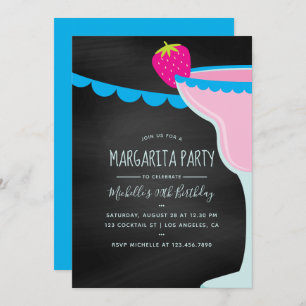 Invitation Margarita Birthday Cocktail Party Chalkboard