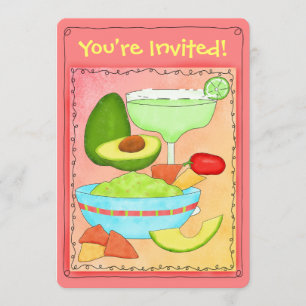 Invitation Margarita Guacamole fête du 40e anniversaire