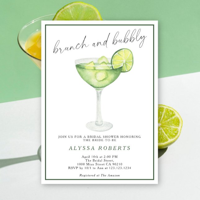 Invitation Margarita Lime Brunch et Bulles (Créateur téléchargé)