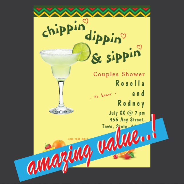 Invitation Margarita Mexicaine Fiesta Couples Douche (Créateur téléchargé)