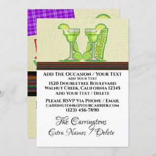 Invitation Margarita Party - Voir Reverse -