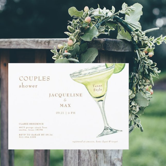 Invitation Margarita Texas Style Couple Mariage Douche (Créateur téléchargé)