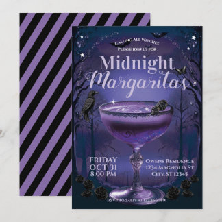 Invitation Margaritas à minuit Soirée Cocktail (violet)
