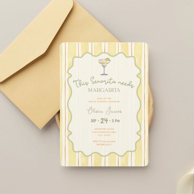 Invitation Margaritas avec mes Senoritas fête de douche de ma (Créateur téléchargé)