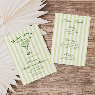 Invitation Margaritas et Bachelorette rayée de mariage