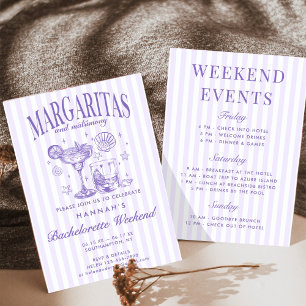 Invitation Margaritas modernes rétro et Bach strié de mariage