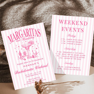 Invitation Margaritas modernes rétro et Bach strié de mariage