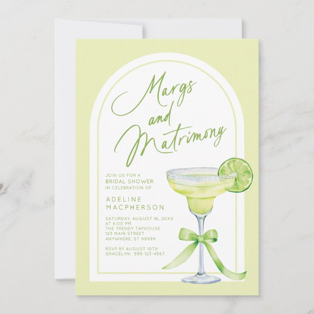 Invitation Marges Et Fête des mariées De Mariage (Devant)