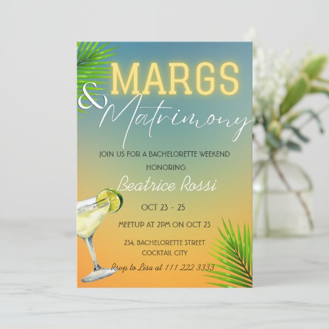Invitation Marges et mariage Bachelorette Week-end (Debout devant)