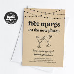 Invitation Marges gratuites Funny Houseréchauffer Party Invit<br><div class="desc">Marges gratuites (à notre nouvel endroit !). Profitez d'une amusante invitation à la maison qui met l'accent sur...  margaritas! L'oeuvre est dessinée à la main.</div>