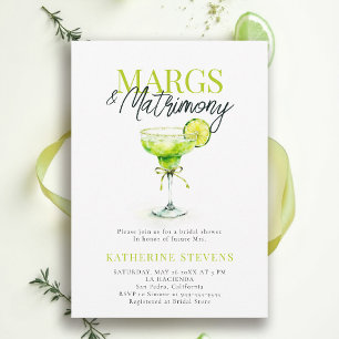 Invitation Marges Mariage Margaritas Lime Chic Enterrement de