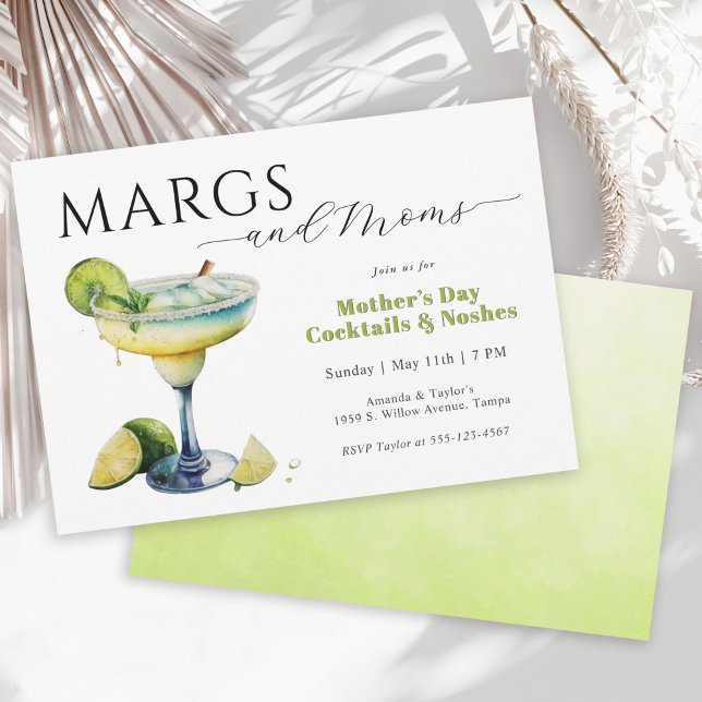 Invitation Margs and Moms Fête des mères Cocktail Party (Available in both printed and instant download digital formats.)