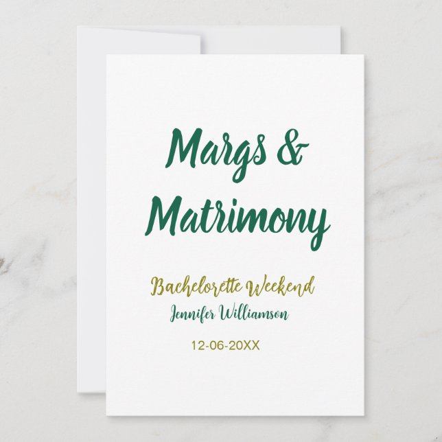 Invitation Margs et matrimony ajoutez nom date enterrement de (Devant)