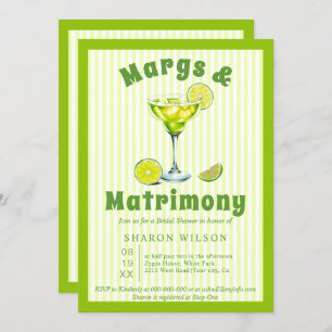 Invitation Margs & Mariage cocktail vert nuptiale douche