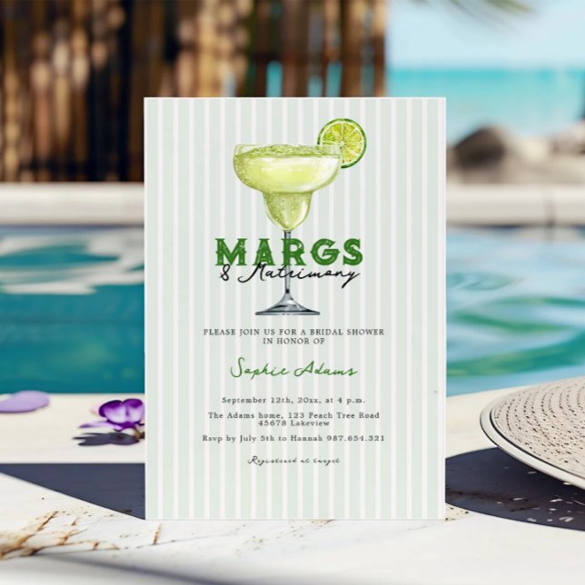 Invitation Margs & Mariage Margarita Coctail Douche nuptiale (Créateur téléchargé)