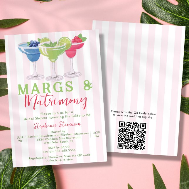 Invitation Margs & Matrimony Margarita Code QR Réception de M (Créateur téléchargé)