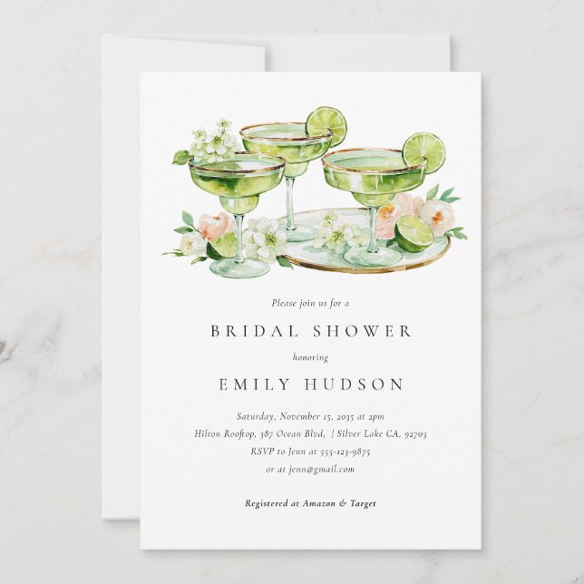 Invitation Margs & Matrimony Margarita Fleural Enterrement de (Devant)
