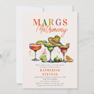 Invitation Margs Matrimony Margaritas Cocktails Fête des mari