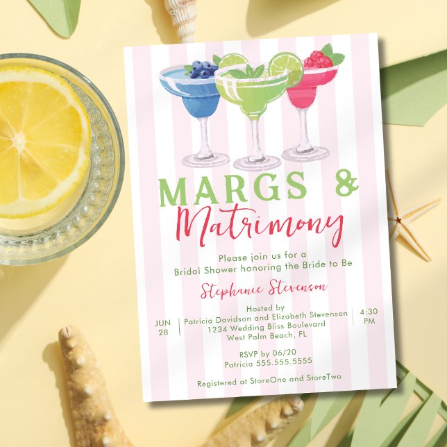 Invitation Margs & Matrimony Trio de Margaritas pour l'enterr (Créateur téléchargé)
