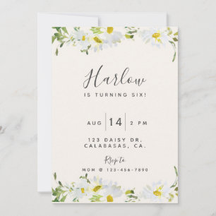 invitation marguerite, anniversaire fleur sauvage,