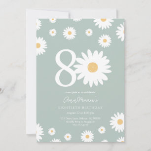 Invitation Marguerite Intemporelle Quatre-Vingts Ans