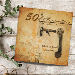 Invitation marguerite rustique 50e anniversaire de mariage