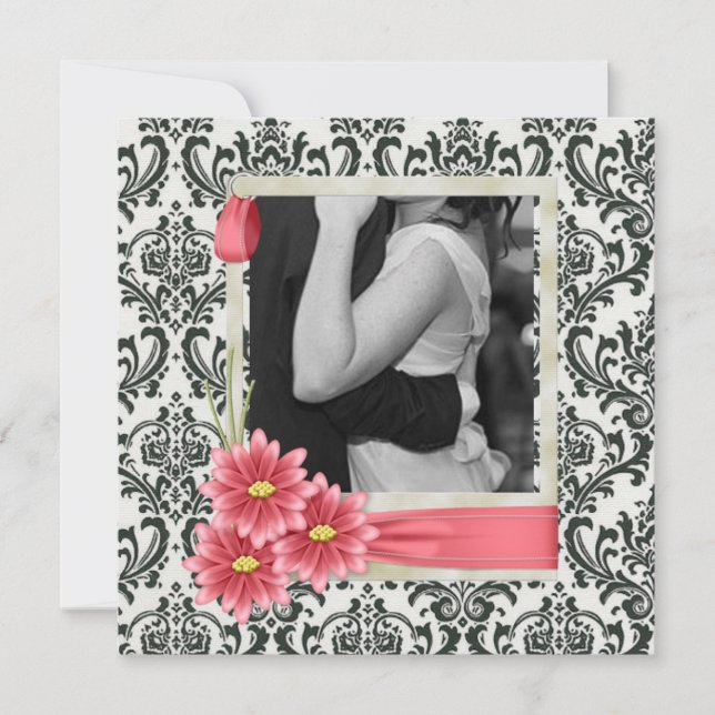 Invitation marguerite rustique mariage campagnard ouest (Devant)